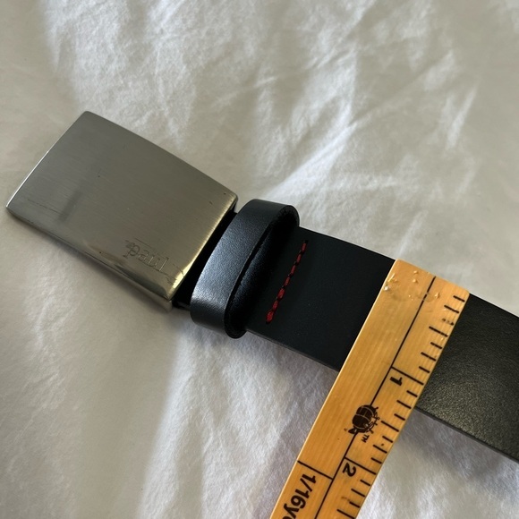 Paul Kehl Men's Leather Black Belt with Metal Buckle Dress & Formal 90 (US 36). - Picture 7 of 8